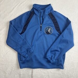 G-III NBA Minnesota Timberwolves Pullover 1/4 Zip Sweatshirt Blue‎ Youth Size S